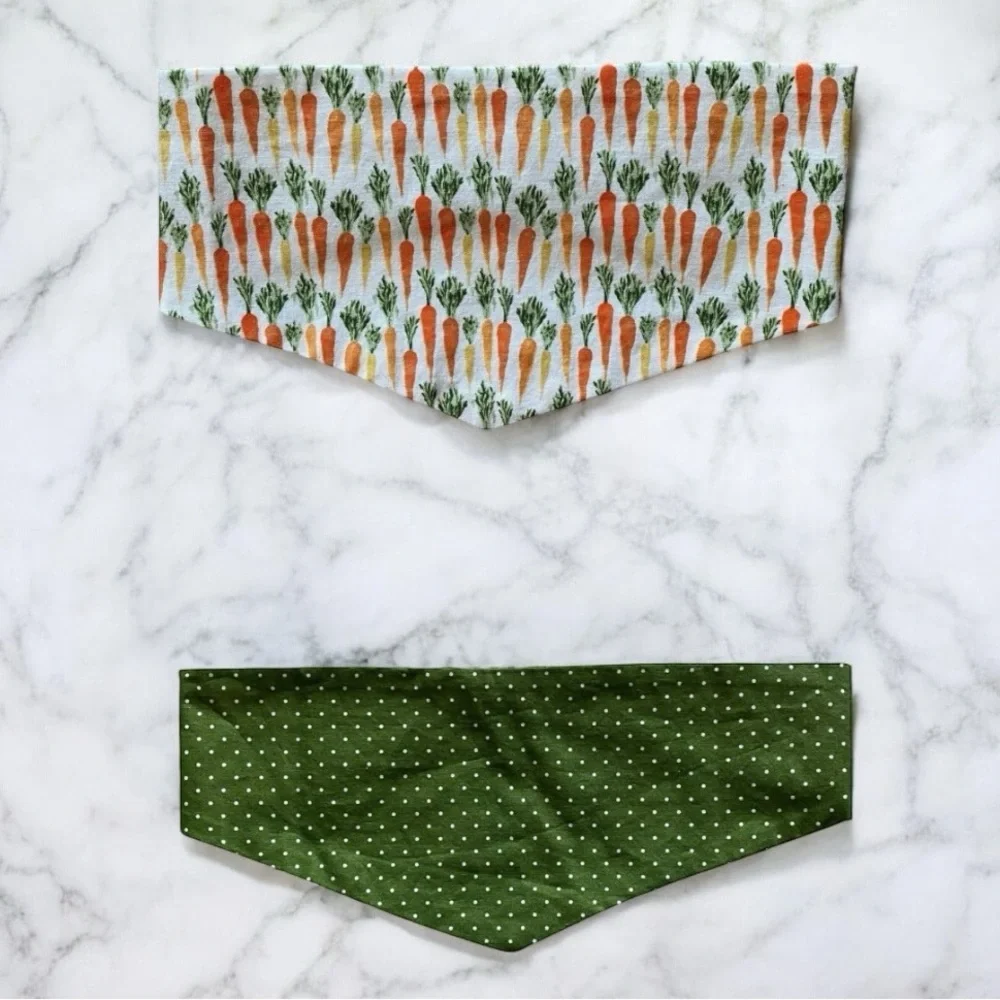 DOG Bandana - Easter Carrots & Polka Dots - Size L Large
